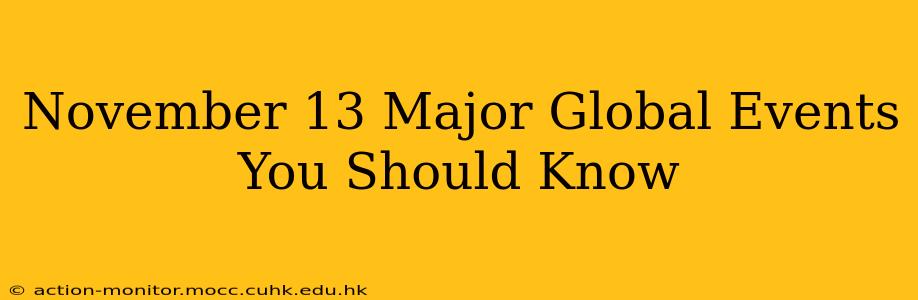 November 13 Major Global Events You Should Know