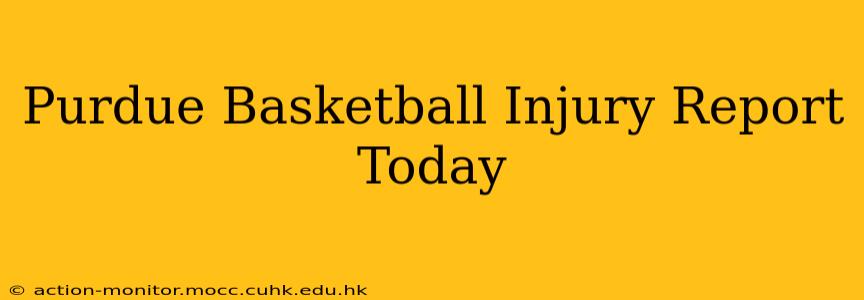 Purdue Basketball Injury Report Today