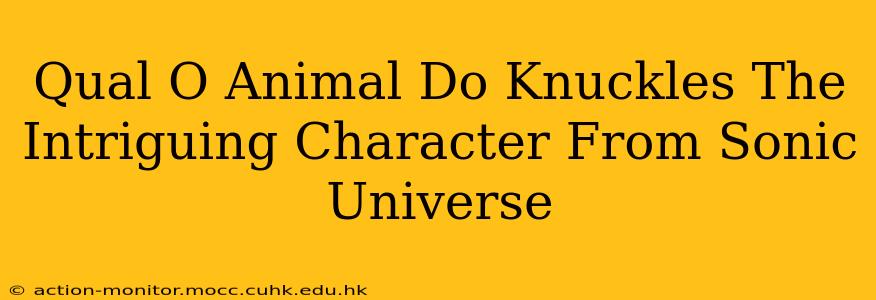 Qual O Animal Do Knuckles The Intriguing Character From Sonic Universe
