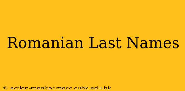 Romanian Last Names