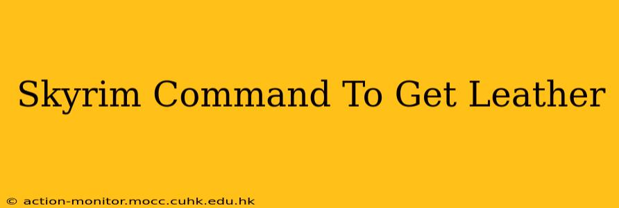 Skyrim Command To Get Leather