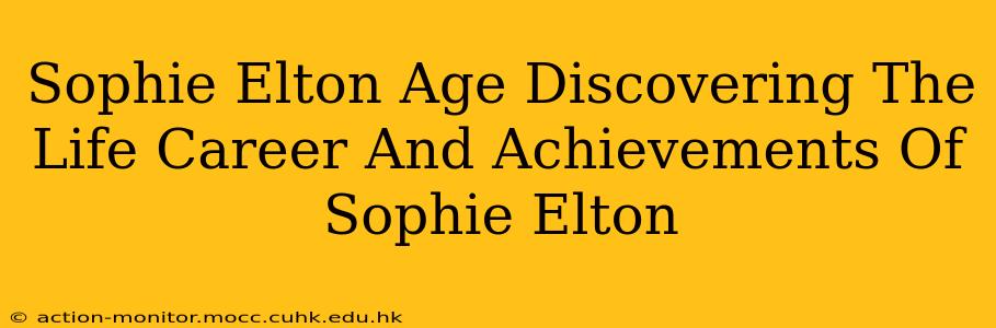 Sophie Elton Age Discovering The Life Career And Achievements Of Sophie Elton