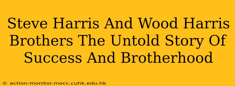 Steve Harris And Wood Harris Brothers The Untold Story Of Success And Brotherhood