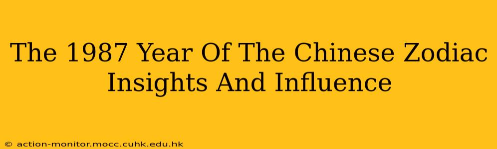 The 1987 Year Of The Chinese Zodiac Insights And Influence