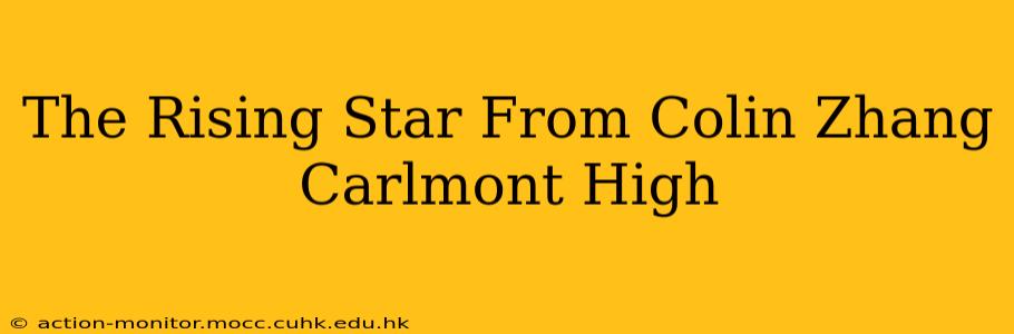 The Rising Star From Colin Zhang Carlmont High