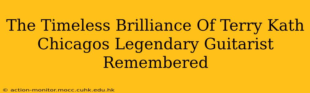 The Timeless Brilliance Of Terry Kath Chicagos Legendary Guitarist Remembered
