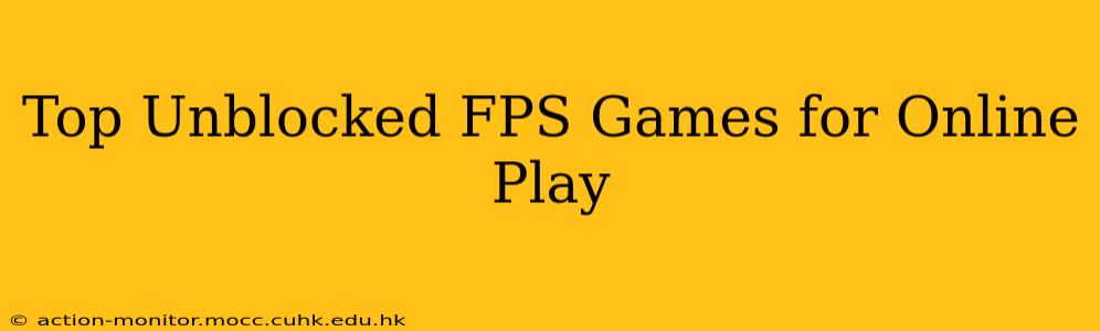 Top Unblocked FPS Games for Online Play