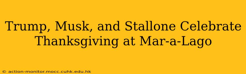 Trump, Musk, and Stallone Celebrate Thanksgiving at Mar-a-Lago