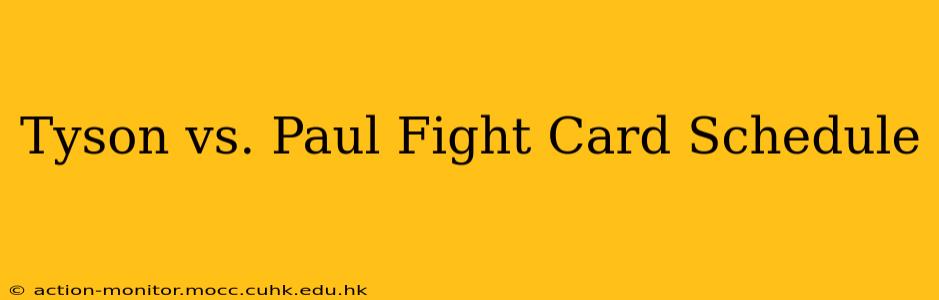 Tyson vs. Paul Fight Card Schedule