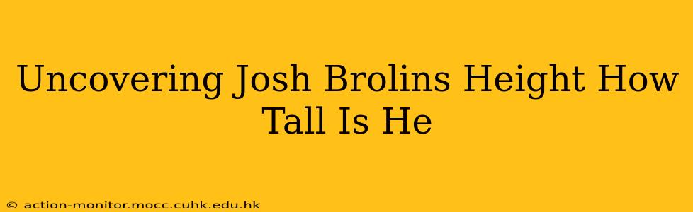 Uncovering Josh Brolins Height How Tall Is He