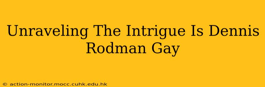 Unraveling The Intrigue Is Dennis Rodman Gay