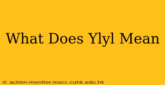 What Does Ylyl Mean