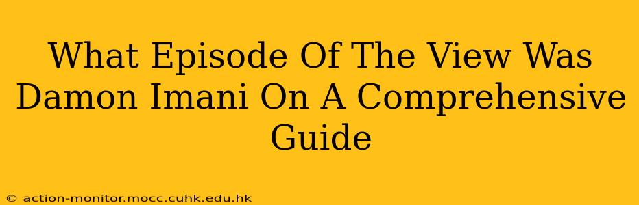 What Episode Of The View Was Damon Imani On A Comprehensive Guide