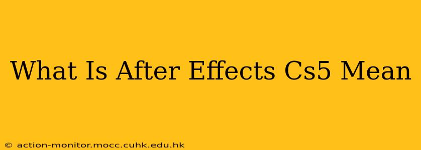 What Is After Effects Cs5 Mean