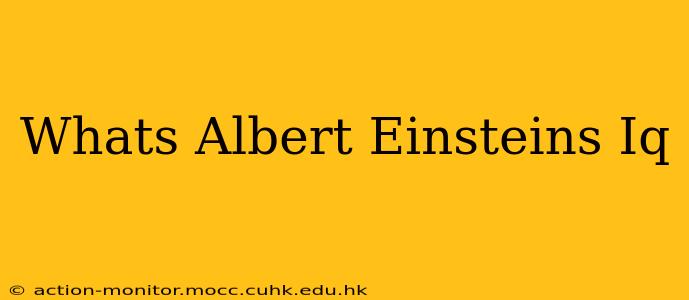Whats Albert Einsteins Iq