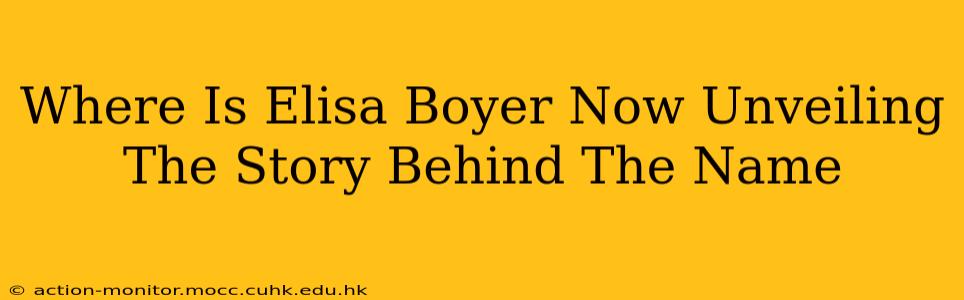 Where Is Elisa Boyer Now Unveiling The Story Behind The Name