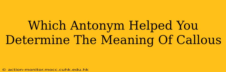Which Antonym Helped You Determine The Meaning Of Callous