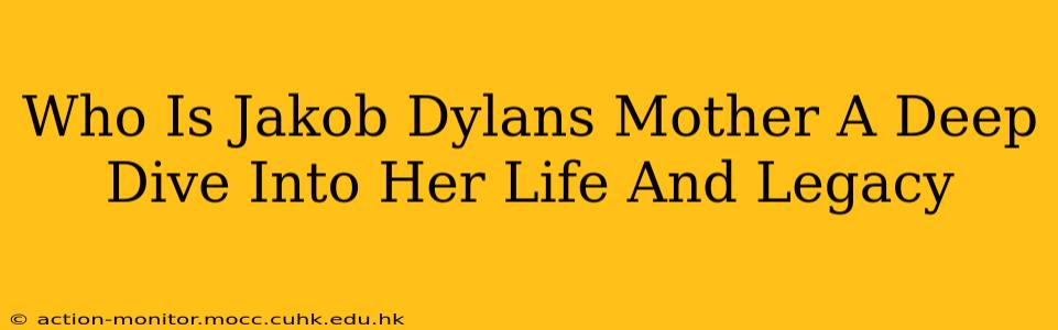 Who Is Jakob Dylans Mother A Deep Dive Into Her Life And Legacy