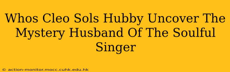 Whos Cleo Sols Hubby Uncover The Mystery Husband Of The Soulful Singer