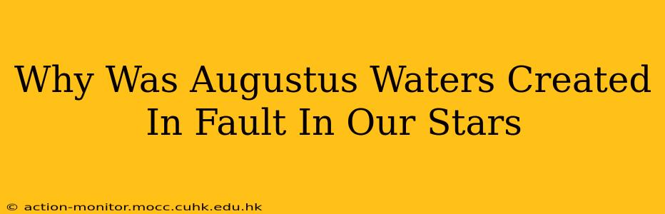 Why Was Augustus Waters Created In Fault In Our Stars