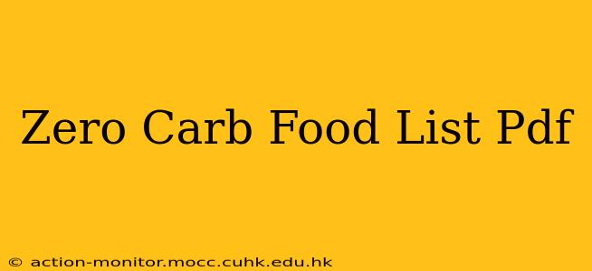 Zero Carb Food List Pdf